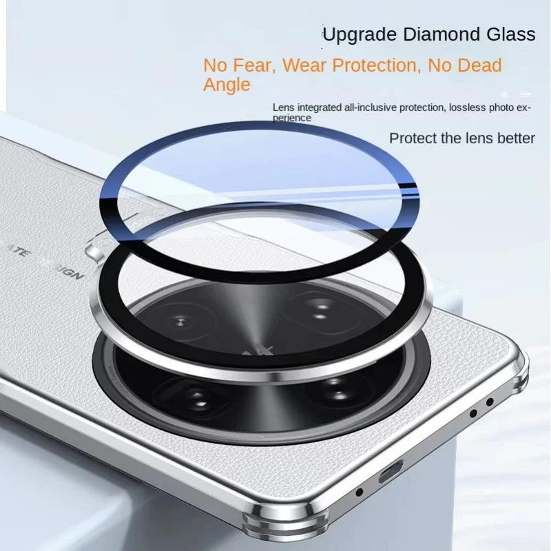 Aviation PU Leather Invisible Lens Stand Case - Oppo