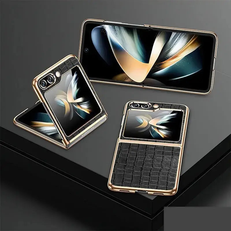 Galaxy Z Flip Series Noir Dynasty Croco Business Case