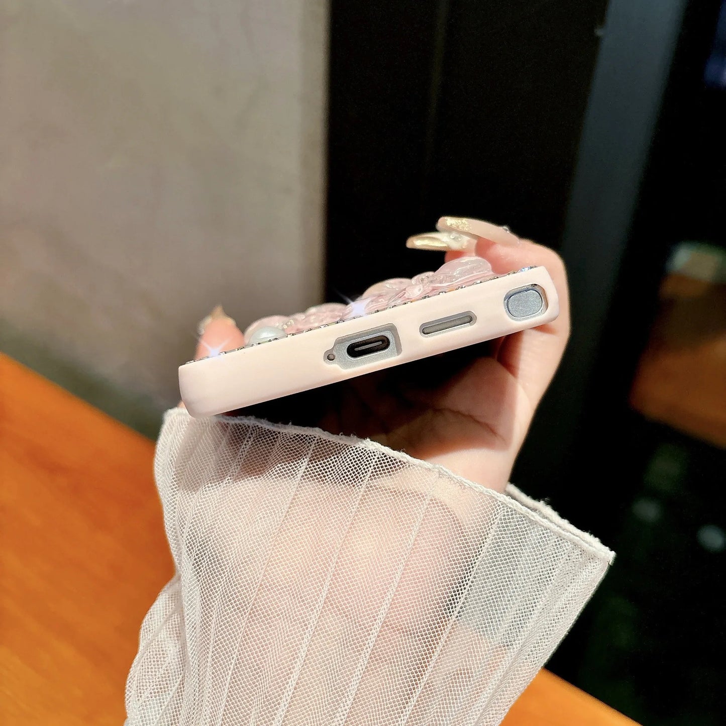 Dainty Blush Ribbon Glow Case - Samsung