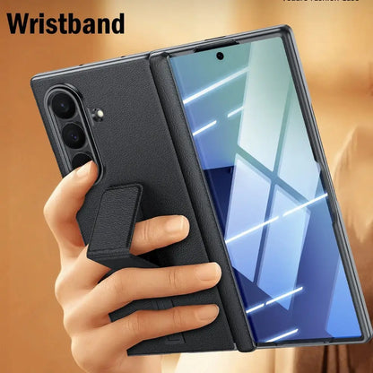 Genuine Luxury Leather Wristband Stand Case