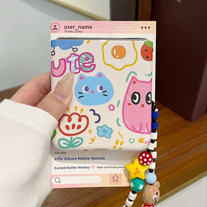 Galaxy Z Flip Series Cute Scribble Art Beaded Charm Case