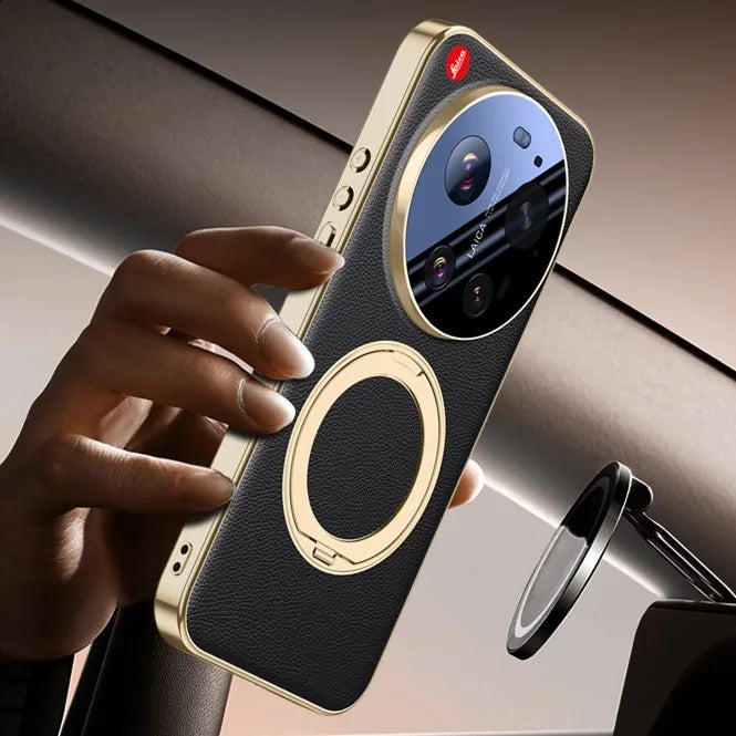 Royal Crown Circle Pivot Leather Case - Xiaomi