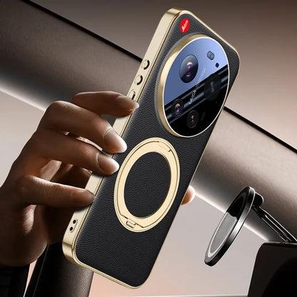 Royal Crown Circle Pivot Leather Case - Xiaomi