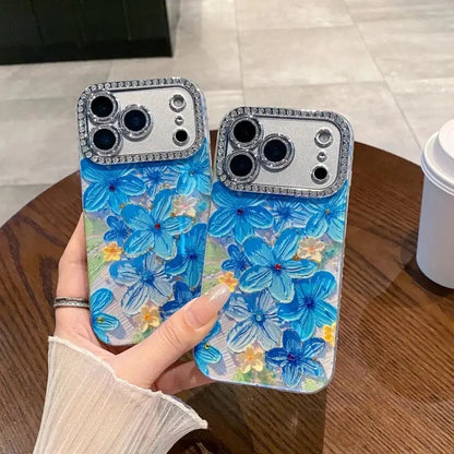 Luxury Butterfly Flowers Diamond Frame Case