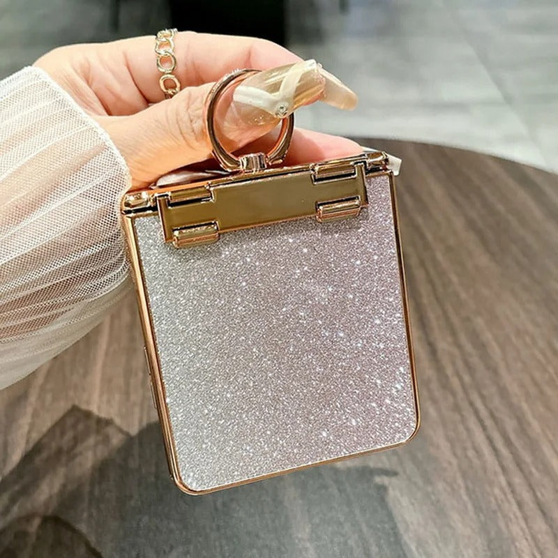 Galaxy Z Flip Series Platinum Glow Glitter Ring Case