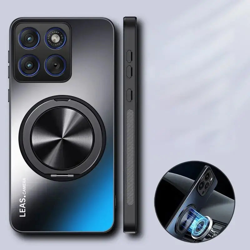 Frosted Dual Shade Rotating Magnetic Grip Case - Motorola