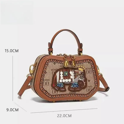 Vintage Crowned Elephant Handbag