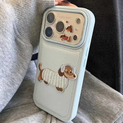 Cute Dachshund Embroidery Case