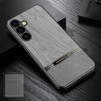 Wood Grain Canvas Soft Case - Samsung