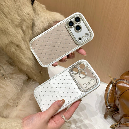Diamond Stitch Rhinestone Grid Case