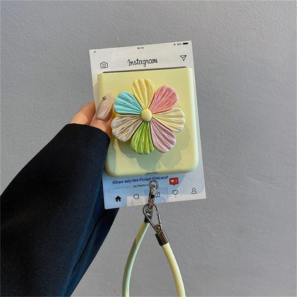Galaxy Z Flip Series 3D Daisy Blossom Wristlet Case