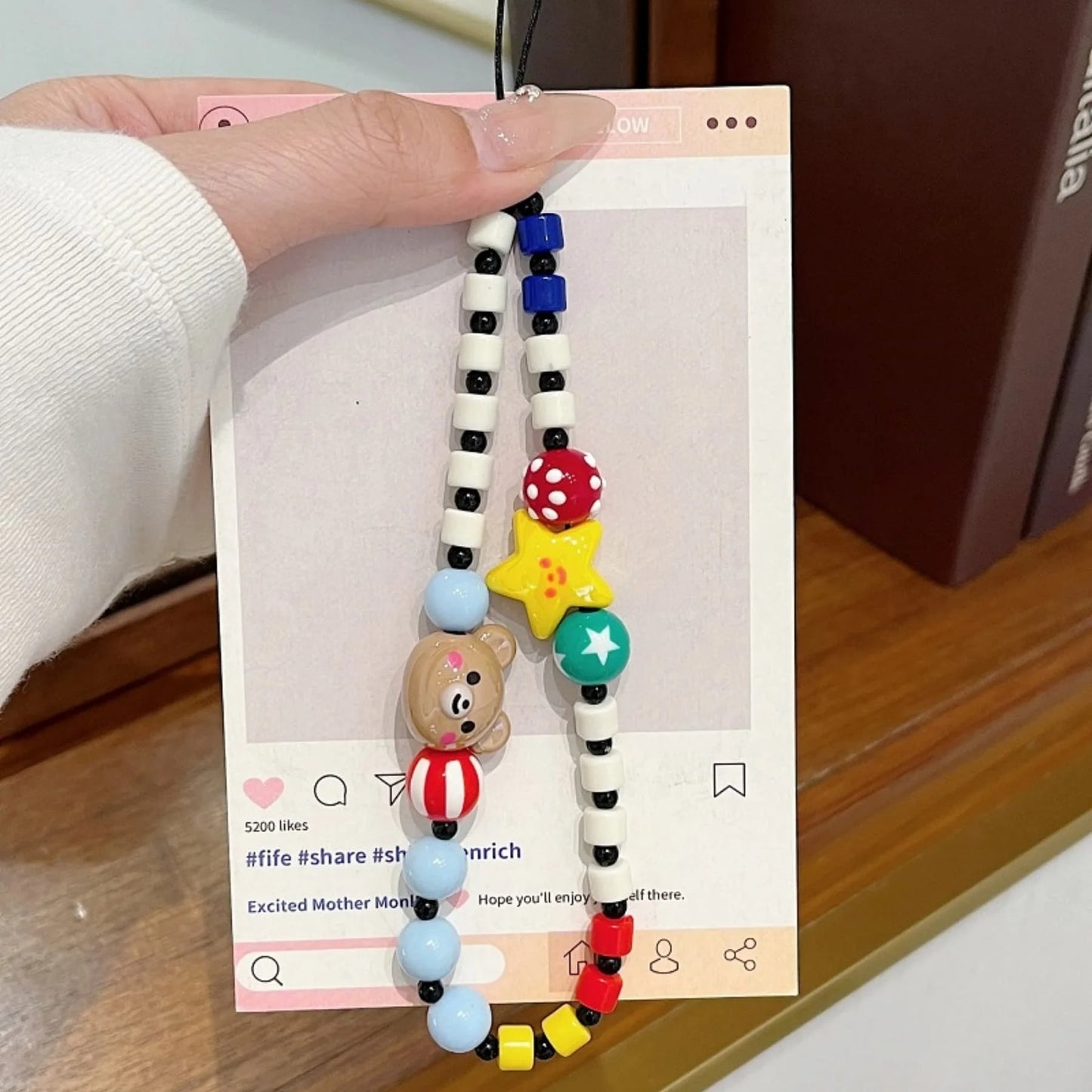 Galaxy Z Flip Series Cute Scribble Art Beaded Charm Case