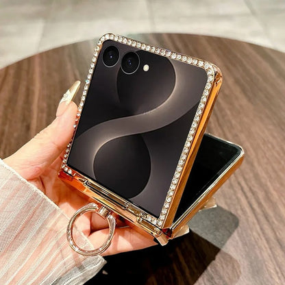 Galaxy Z Flip Series Platinum Glow Glitter Ring Case