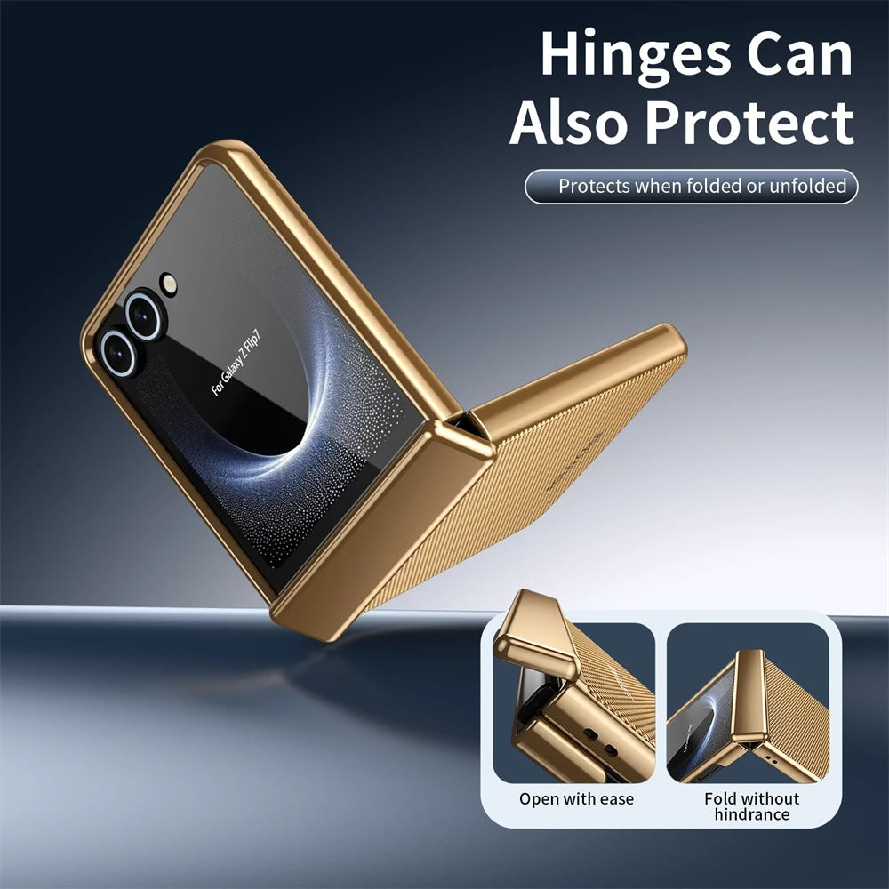 Galaxy Z Flip Series Luxury Anti Fingerprint Electroplated Armor Case