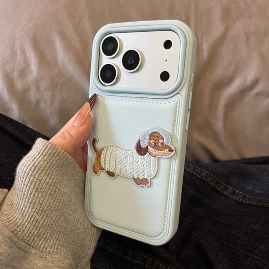 Cute Dachshund Embroidery Case