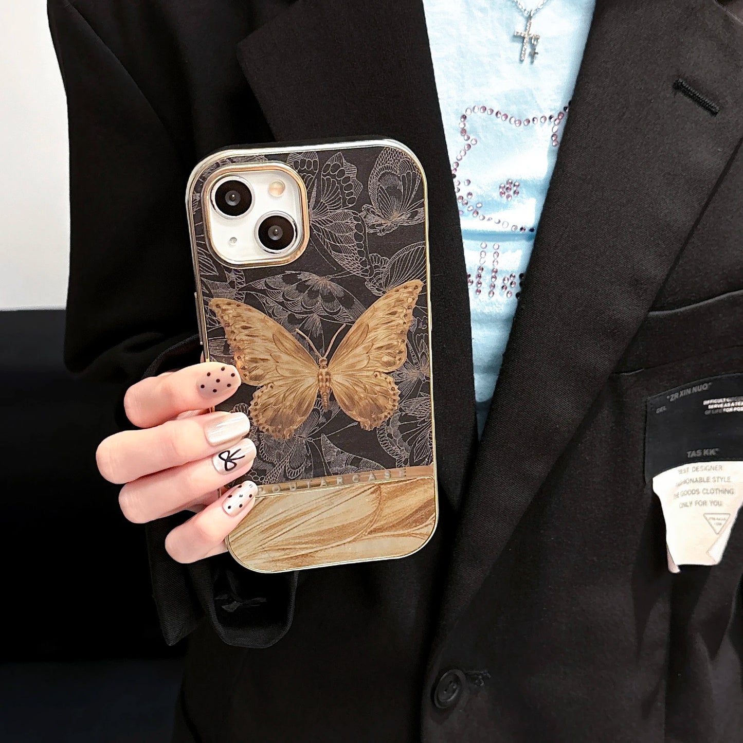 Gold Butterfly Sun Clear Design Case