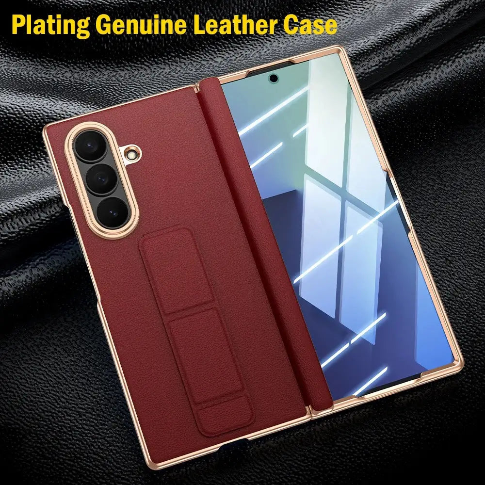 Genuine Luxury Leather Wristband Stand Case