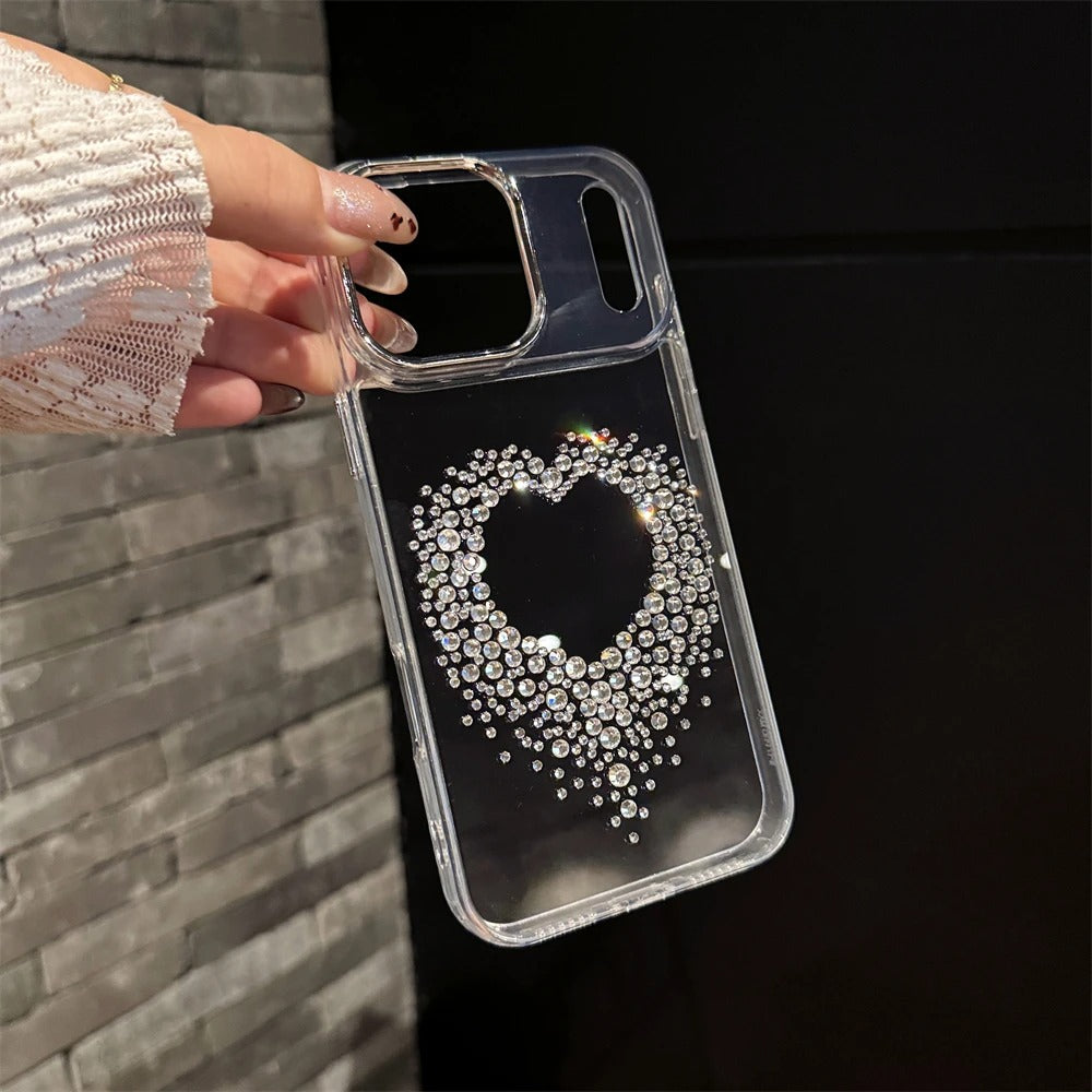 Glamour Crystal Heart Design Case
