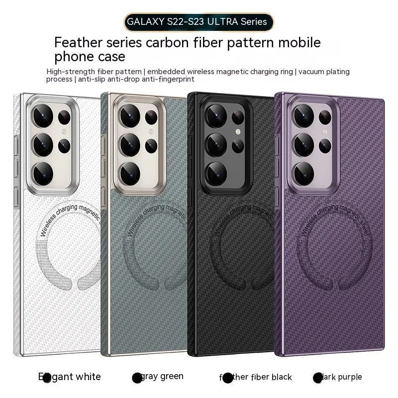 Carbon Fibre Texture Magnetic Suction Case - Samsung