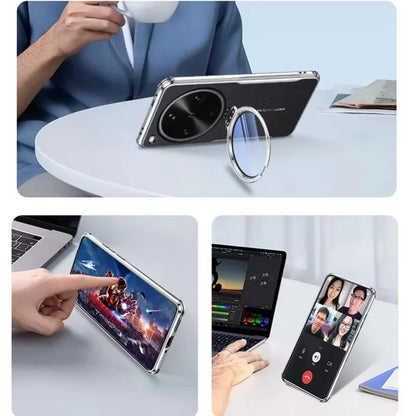 Aviation PU Leather Invisible Lens Stand Case - Oppo