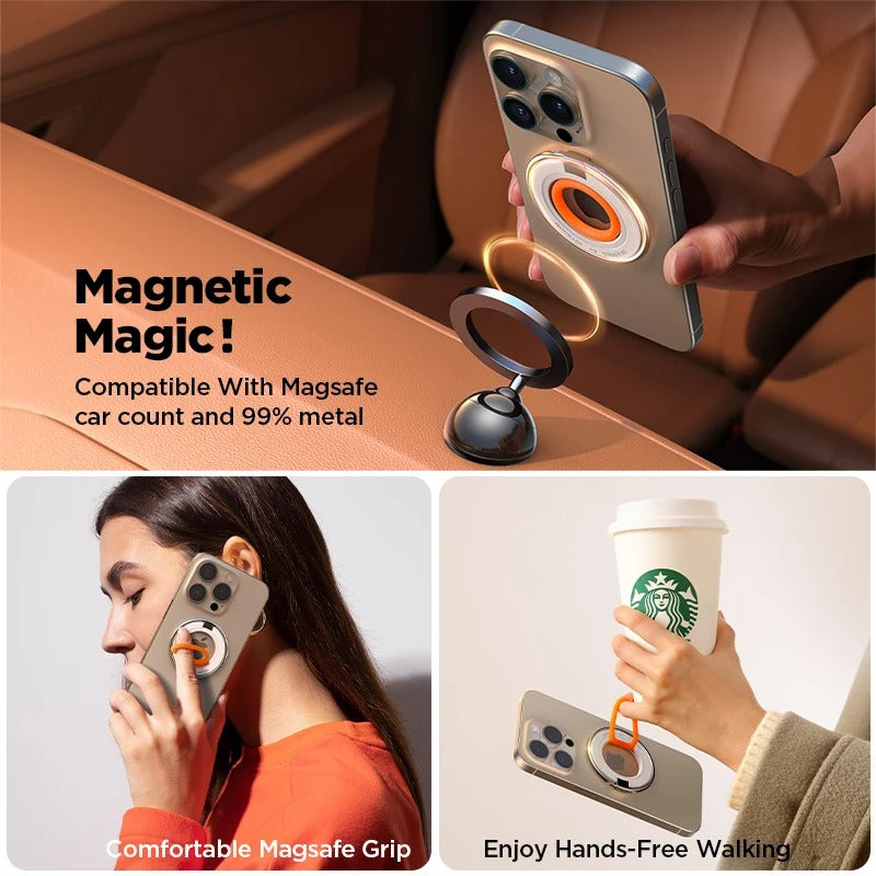 Versatile Strong Magnetic Kickstand Silicone Ring Stand - iPhone