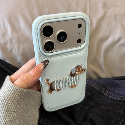 Cute Dachshund Embroidery Case