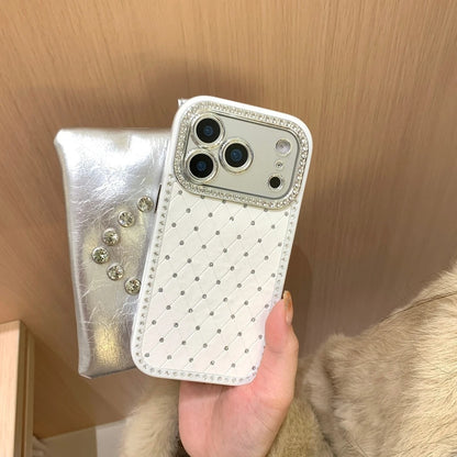 Diamond Stitch Rhinestone Grid Case