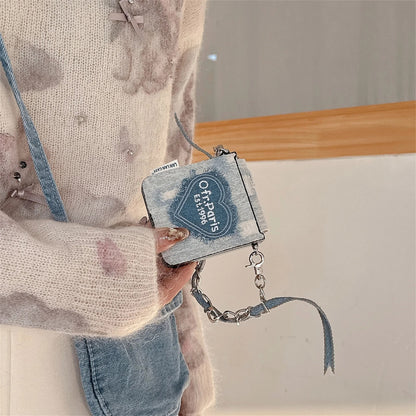 Galaxy Z Flip Series Denim Heart Chain Case