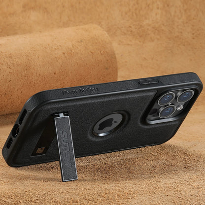 Premium Leather Invisible Bracket Magsafe Case - iPhone