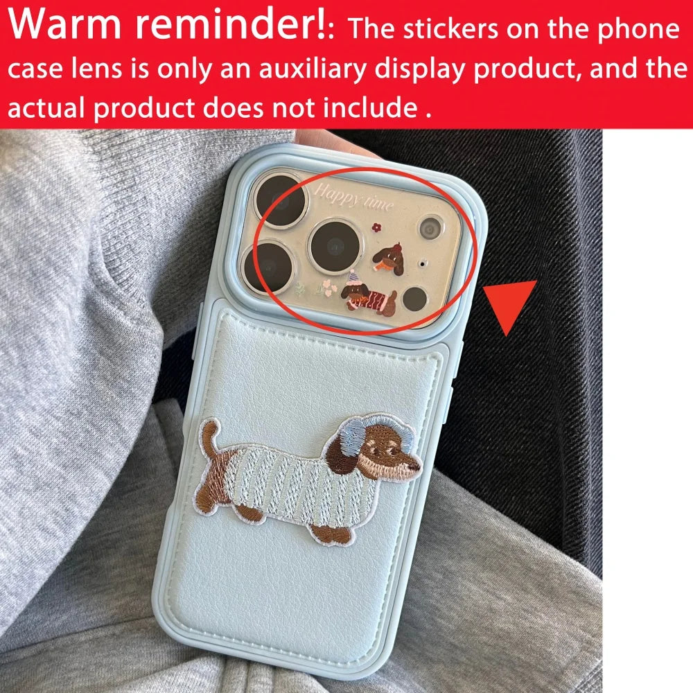 Cute Dachshund Embroidery Case