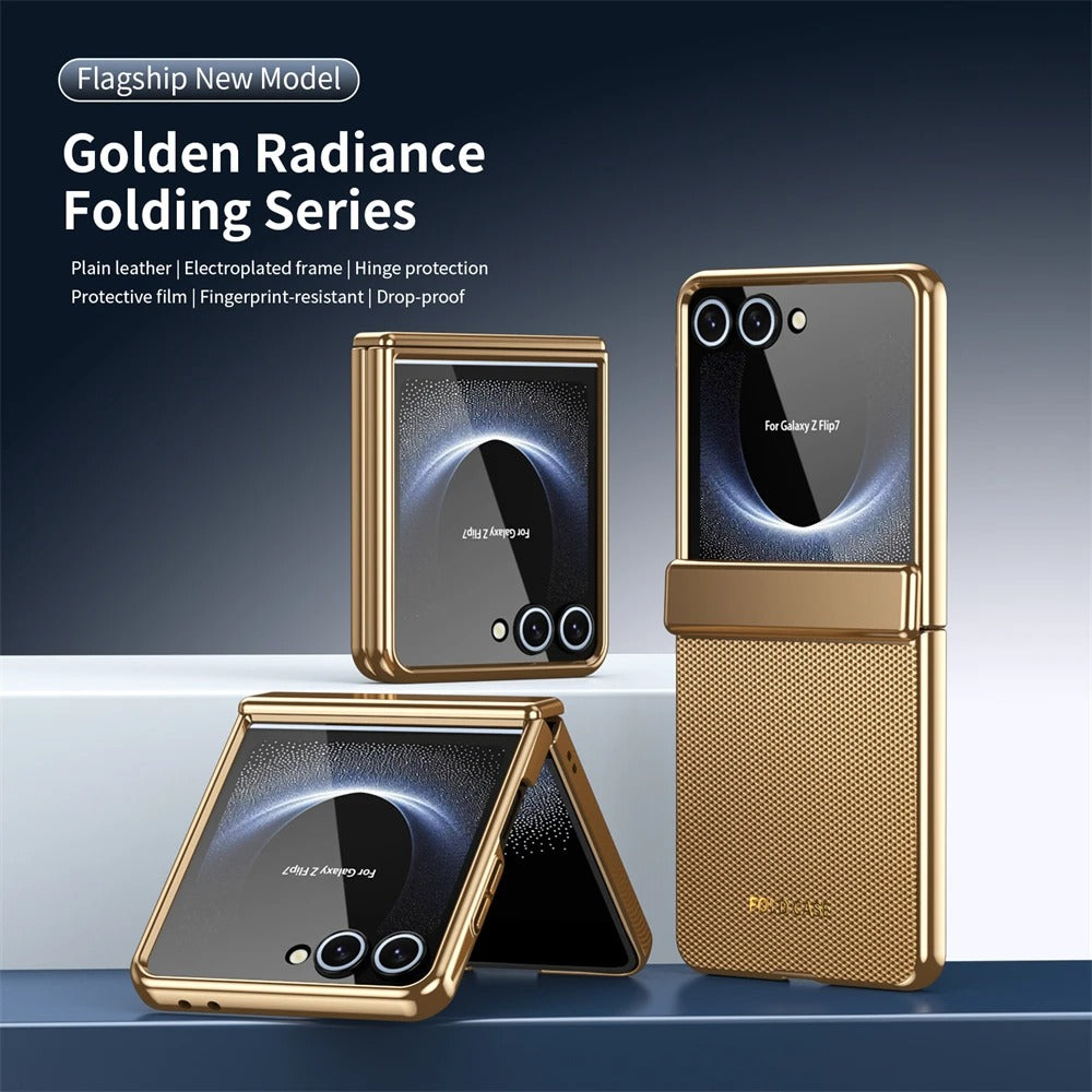Galaxy Z Flip Series Luxury Anti Fingerprint Electroplated Armor Case