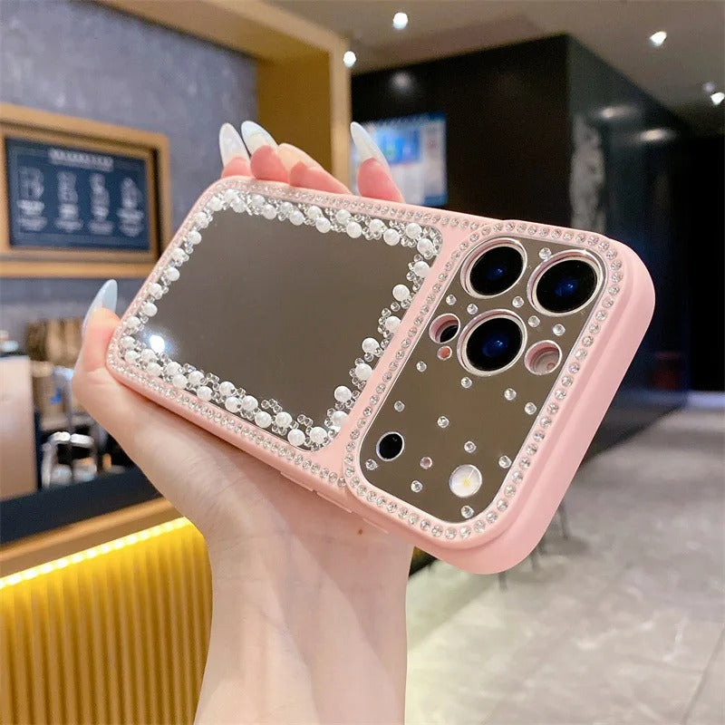 3D Pearl Glam Mirror Case