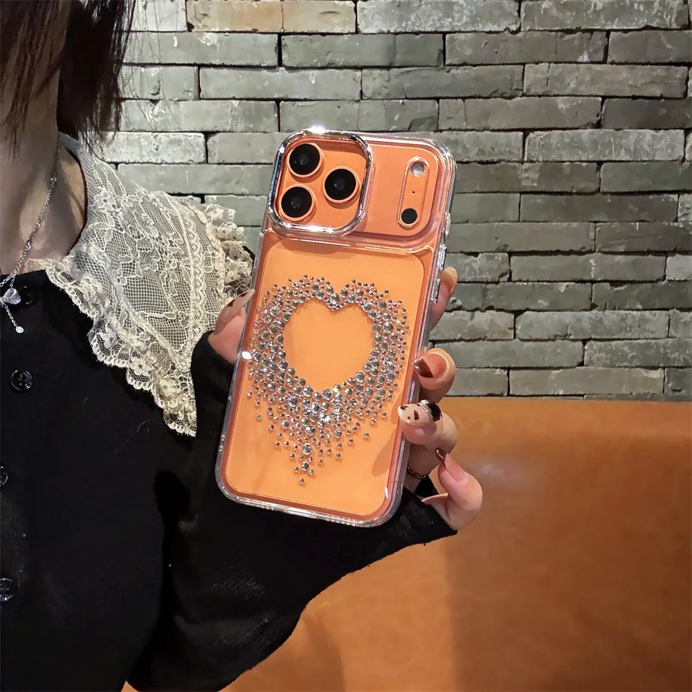Glamour Crystal Heart Design Case