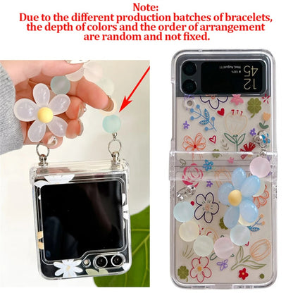 Galaxy Z Flip Series Beaded Daisy Fantasy Transparent Case