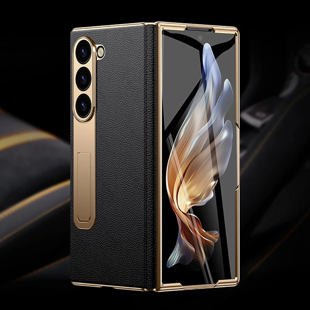 Luxury Crocodile Leather Fold Case