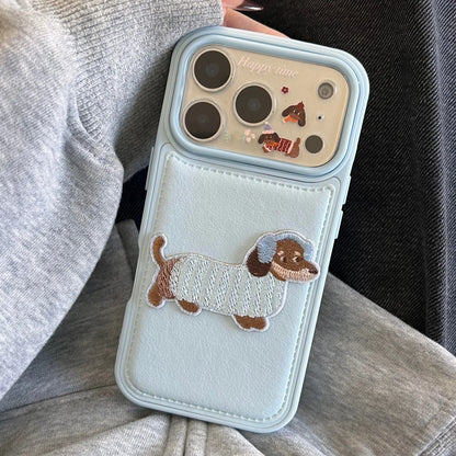 Cute Dachshund Embroidery Case