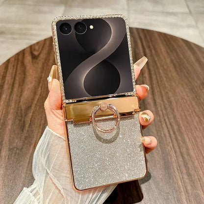 Galaxy Z Flip Series Platinum Glow Glitter Ring Case
