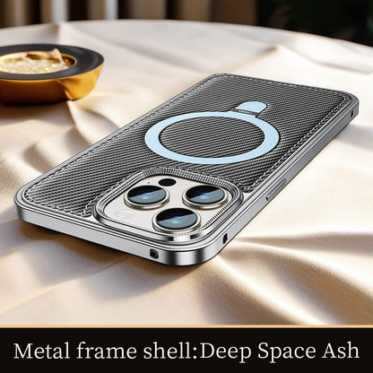 Luxury Metal Frame Carbon Fiber Bracket Case - iPhone