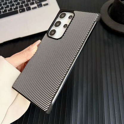 Carbon Fiber Leather Phone Case - Samsung