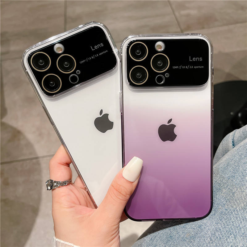 Luxury Gradient Glass Large Window Case - iPhone