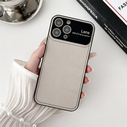Luxury Glass Lens Window Leather Case - iPhone
