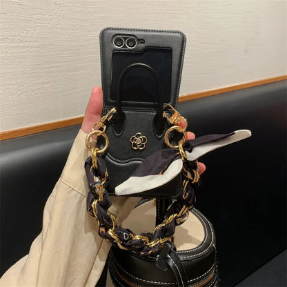 Luxury Handbag Case with 3D Floral Design - Samsung