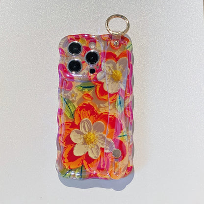 Sunset Floral Wave Strap Case