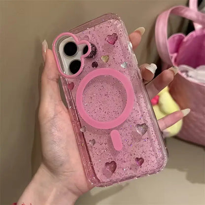 Glitter Heart Love MagSafe Case