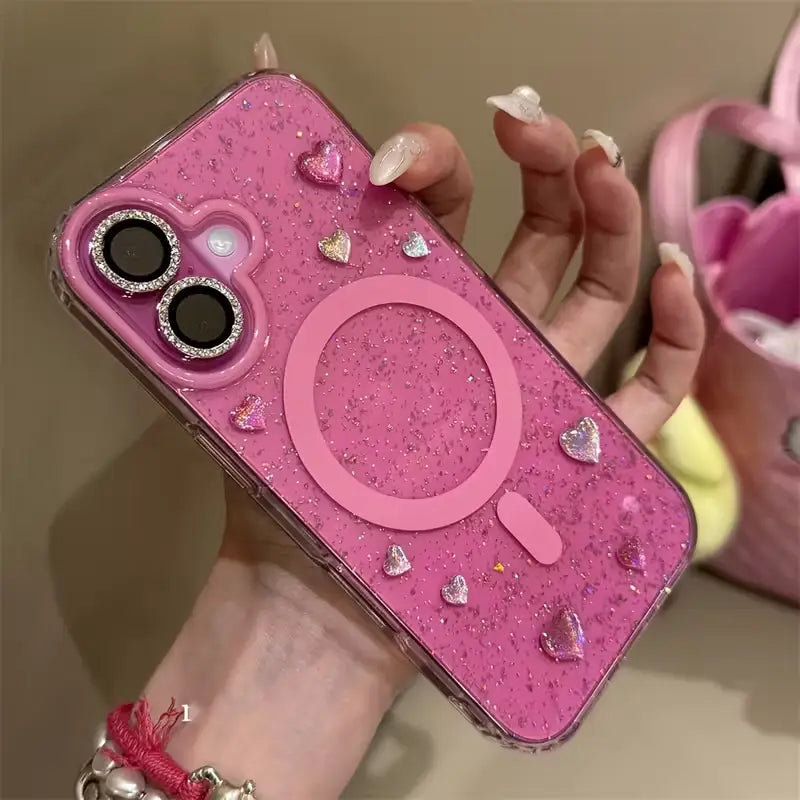 Glitter Heart Love MagSafe Case