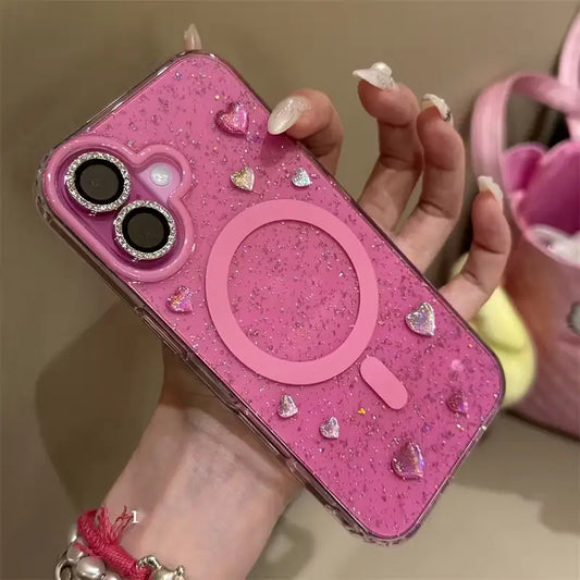 Glitter Heart Love MagSafe Case