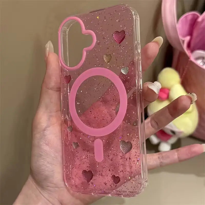 Glitter Heart Love MagSafe Case