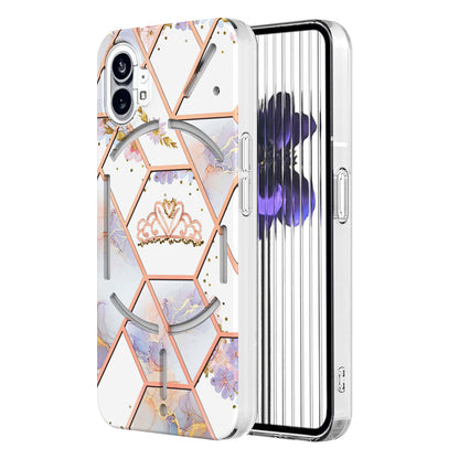 Rugged Geometric Marble Floral Case - Nothing