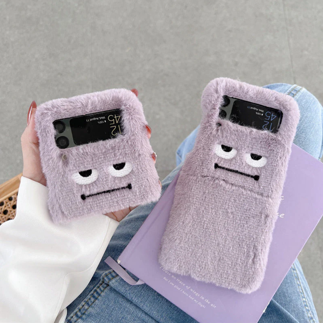 Fluffy Funny Face Case - Samsung