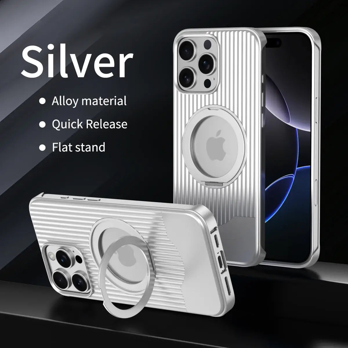 Elegant Textured Magnetic Stand Case - iPhone